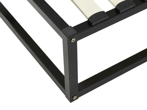 Estrado Com Estrutura De Ripas Em Metal 140X190 Cm, 2X19 Ripas Preto - Rammus Da Ysmee