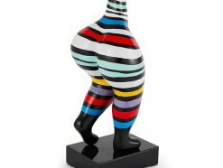Estátua De Mulher Redonda Mistress - Resina - 17X17X51 Cm - Listrada Multicolor