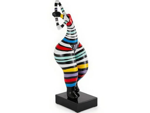 Estátua De Mulher Redonda Mistress - Resina - 17X17X51 Cm - Listrada Multicolor