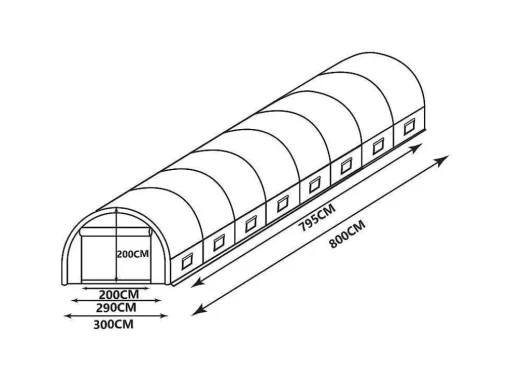 Estufa Em Tunel Ipomea - Altura 200 Cm - 24M
