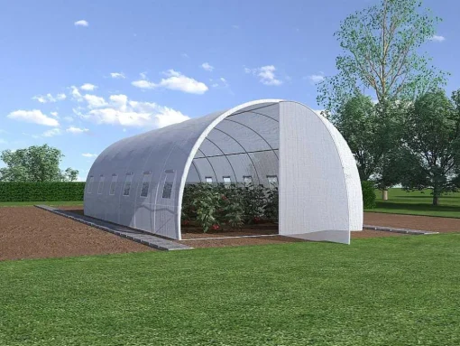 Estufa Tunel Com Estrutura Em Aco Galvanizado E Porta De 18 M , C600 X L300 X A200 Cm - Alocasia