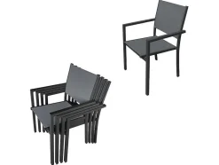 Firenze Conjunto De Moveis De Jardim Extensiveis Em Cinzento Têxtileno 8 Lugares - Antracite De Aluminio