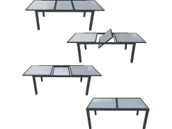 Firenze Conjunto De Moveis De Jardim Extensiveis Em Cinzento Têxtileno 8 Lugares - Antracite De Aluminio