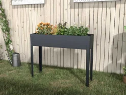 Floreira Com Pernas Em Aco Cinza De C100 X L30 X A80 Cm - Ygos