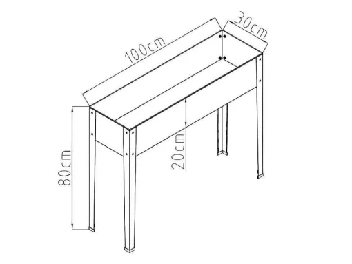 Floreira Com Pernas Em Aco Cinza De C100 X L30 X A80 Cm - Ygos