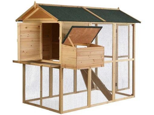 Galinheiro Em Madeira Com Cerca Para 8 Galinhas C. 201 X L. 142 X A. 171 Cm Natural - Gallus