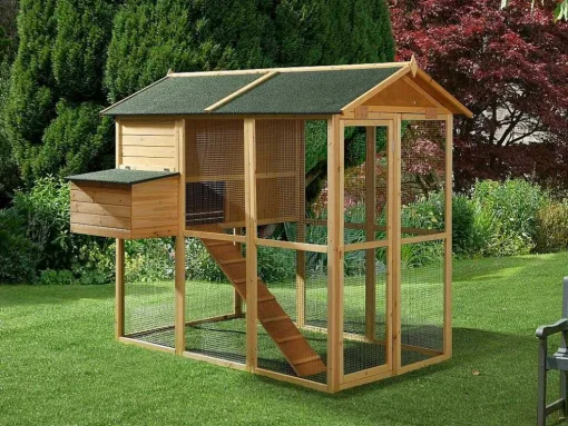Galinheiro Em Madeira Com Cerca Para 8 Galinhas C. 201 X L. 142 X A. 171 Cm Natural - Gallus
