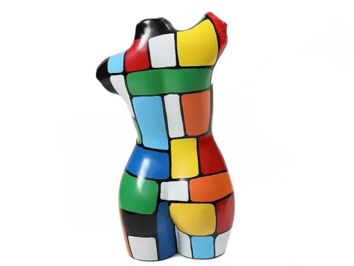 Grande Estátua Busto Em Resina C26 X L17 X A48 Cm Multicolor - Taviano
