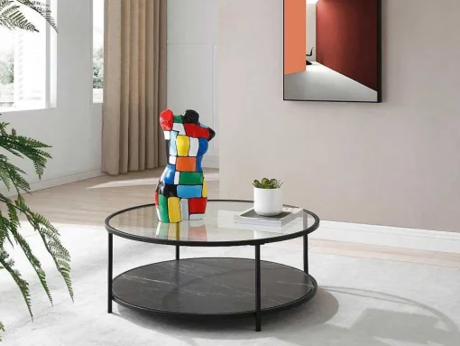 Grande Estátua Busto Em Resina C26 X L17 X A48 Cm Multicolor - Taviano