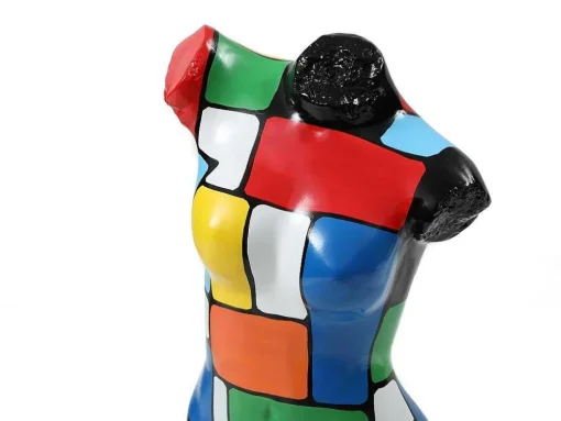 Grande Estátua Busto Em Resina C26 X L17 X A48 Cm Multicolor - Taviano