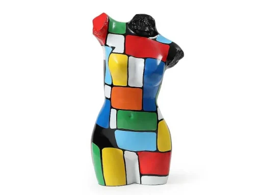 Grande Estátua Busto Em Resina C26 X L17 X A48 Cm Multicolor - Taviano