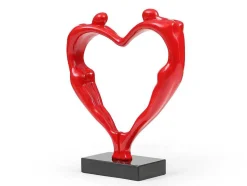 Grande Estátua Coracao Em Resina L49 X A55 Cm, Vermelho - Lovina