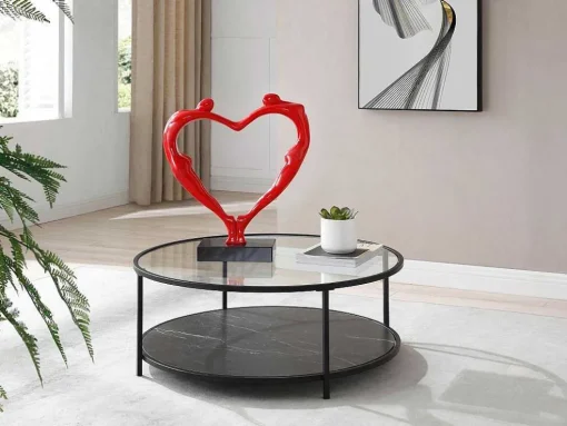 Grande Estátua Coracao Em Resina L49 X A55 Cm, Vermelho - Lovina