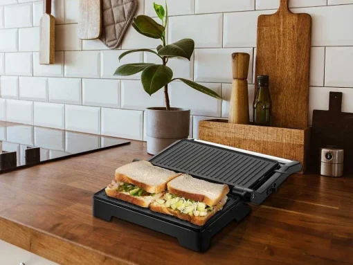 Grill Electrique Compact Avec Plaques Anti-Adhesives 900W
