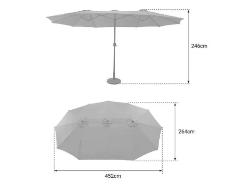 Guarda-Chuva Duplo 2,7X4,6M Linai Taupe