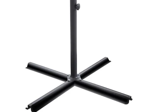 Guarda-Sol Articulado Redondo Cinzento Em Aco Com Leds D. 2,93 M - Pocota