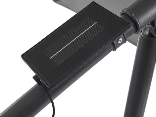 Guarda-Sol Articulado Redondo Cinzento Em Aco Com Leds D. 2,93 M - Pocota