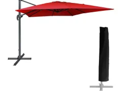 Guarda-Sol Quadrado Molokai 3X3M Vermelho + Cobertura