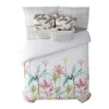 Housse De Couette 100% Coton 1 Piece Blanc A Fleurs Pastels 200X240