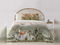 Housse De Couette 100% Coton 1 Piece Rose Paysage 155X240