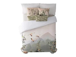 Housse De Couette 100% Coton 1 Piece Rose Paysage 200X240