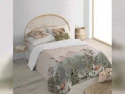 Housse De Couette 100% Coton 1 Piece Rose Paysage 200X240