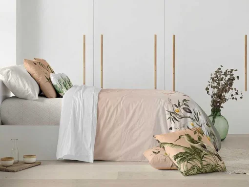 Housse De Couette 100% Coton 1 Piece Rose Paysage 200X240