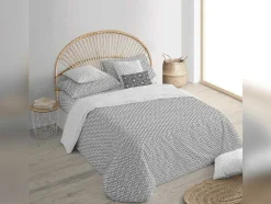Housse De Coussin 100% Coton 1 Piece Gris Imprime Geometrique 30X50