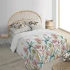 Housse De Coussin 100% Coton 1 Piece Blanc A Motifs Floraux 50X50
