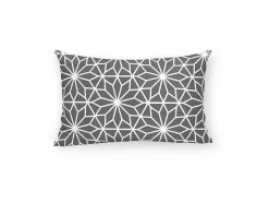 Housse De Coussin 100% Coton 1 Piece Gris Imprime Geometrique 30X50