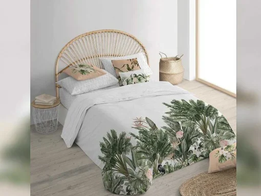 Housse De Coussin 100% Coton 1 Piece Rose Saumon A Fleurs 30X50