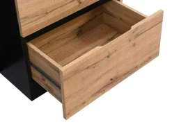 Ilha Central De Cozinha Com 6 Gavetas E 4 Nichos Em Mdf Natural Claro E Preto - Pomarela
