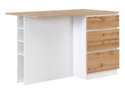 Ilha Central De Cozinha Com 6 Gavetas E 4 Nichos Em Mdf Natural Claro E Branco - Pomarela