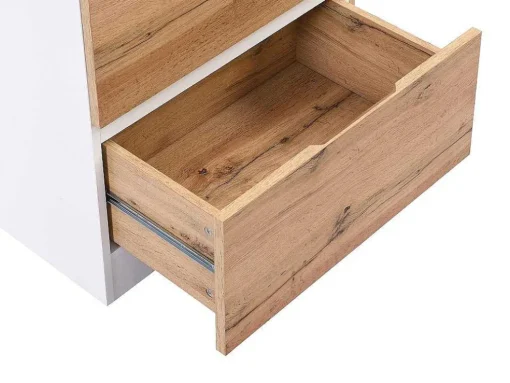 Ilha Central De Cozinha Com 6 Gavetas E 4 Nichos Em Mdf Natural Claro E Branco - Pomarela