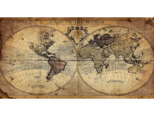 Impressao Em Tela Mapa Do Mundo 1, Multicolorido, 120X4X60 Cm, Epikasa