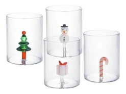 Jarro + Conjunto De 4 Copos Com Motivos De Natal - Scopa