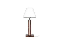Lampada De Mesa Quad, Nogueira, Branco, 30X30X65 Cm, Epikasa