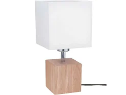 Lampada De Mesa Trongo, Carvalho, Branco, Antracite, 15X15X31 Cm, Epikasa
