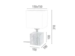 Lampada De Mesa Trongo, Carvalho, Branco, Antracite, 15X15X31 Cm, Epikasa