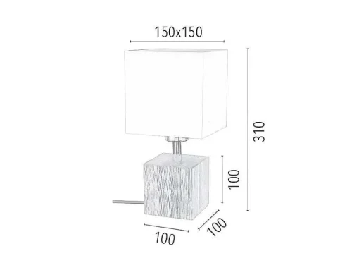 Lampada De Mesa Trongo, Carvalho, Branco, Antracite, 15X15X31 Cm, Epikasa