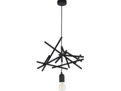 Lampada De Suspensao Glenn, Preto, 48X36X81 Cm, Epikasa