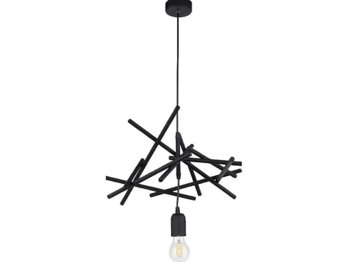 Lampada De Suspensao Glenn, Preto, 48X36X81 Cm, Epikasa