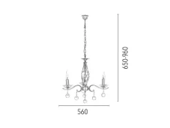 Lampada De Suspensao Nostra, Cromio, 23X29X16 Cm, Epikasa