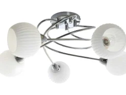 Lampada De Suspensao Pavia, Cromio, Branco, 65X65X29 Cm, Epikasa