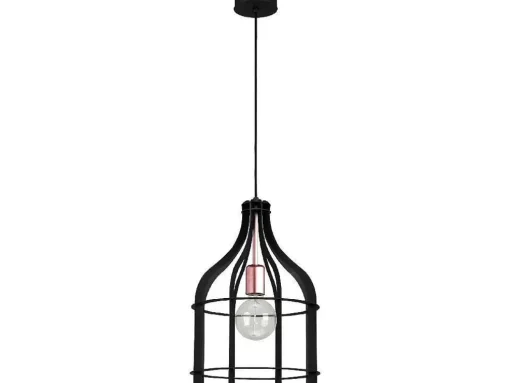 Lampada De Tecto Riana, Preto, Cobre, 29X29X115 Cm, Epikasa