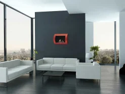 Lareira A Etanol De Parede Com Painel Frontal Curvo