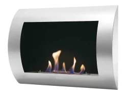 Lareira A Etanol De Parede Com Painel Frontal Curvo
