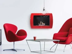 Lareira A Etanol De Parede Com Painel Frontal Curvo