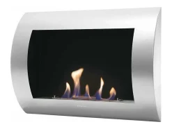 Lareira A Etanol De Parede Com Painel Frontal Curvo