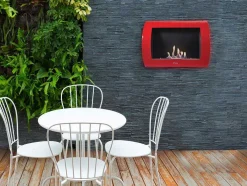 Lareira A Etanol De Parede Com Painel Frontal Curvo